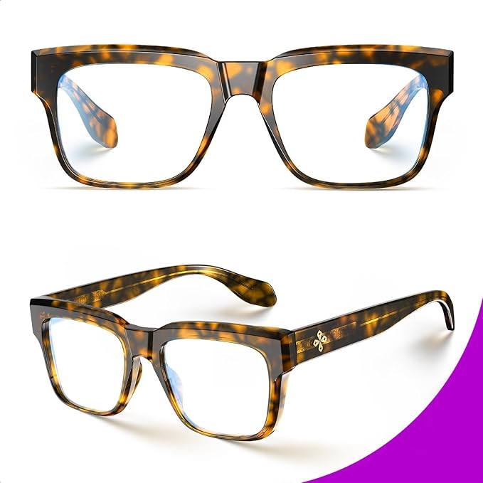 VISOONE TR90 Square Blue Light Blocking Glasses Fashion Computer Eyewear for Women and Men RANDI