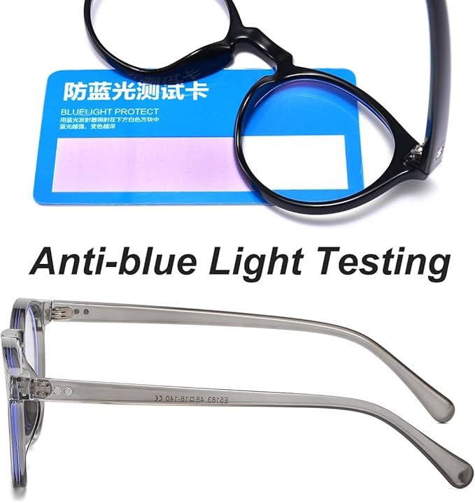 JOVAKIT Round Blue Light Glasses for Women Men Fashion Retro 90s Small Frame Computer Eyeglasses Anti Eyestrain
