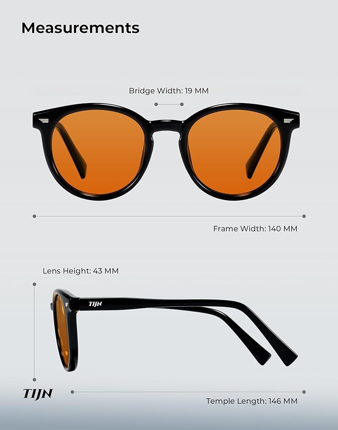 TIJN Blue Light Blocking Glasses Men Women Vintage Thick Round Rim Frame Eyeglasses
