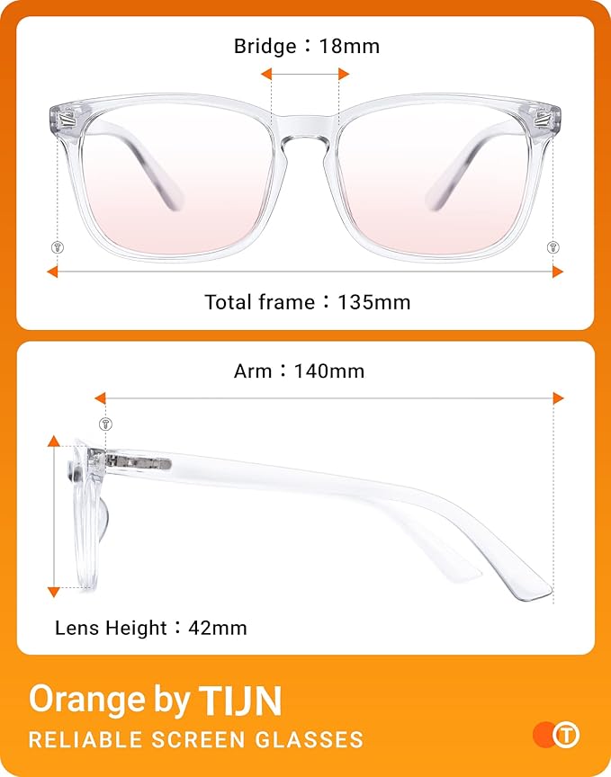 TIJN Blue Light Blocking Glasses for Women Men Square Frame Nerd Eyeglasses Anti Blue Ray Computer Screen Glasses