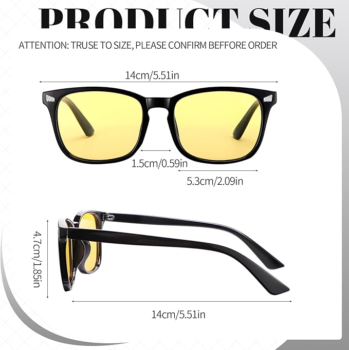 Polarized Sunglasses for Women Men, Night Driving Glasses Anti Glare Yellow Lens UV 400 for Day Night Use