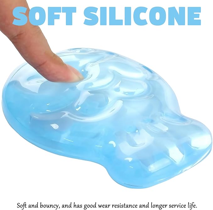 Gel Wrist Rest for Mouse Cute Clear Cool Mouse Wrist Rest Transparent Ergonomic Blue Ocean Fish Elbow Pad Cushion Silicone Non-Slip Mouse Wrist Pad for Computer Keyboard Gaming Home Office Hand Pillow