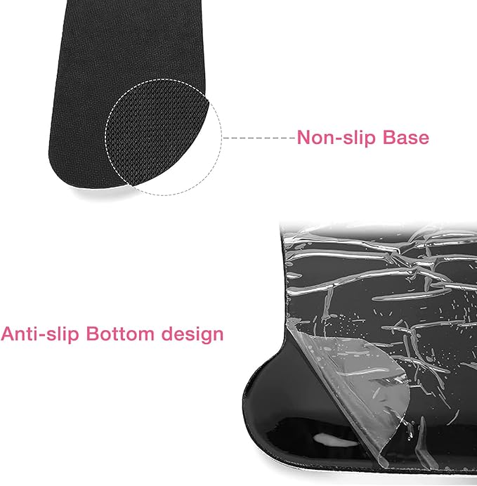 MOSISO Wrist Rest Support for Mouse Pad & Keyboard Set, Peony Ergonomic Mousepad Non-Slip Base Home/Office Pain Relief & Easy Typing Cushion with Neoprene Cloth & Raised Memory Foam, White