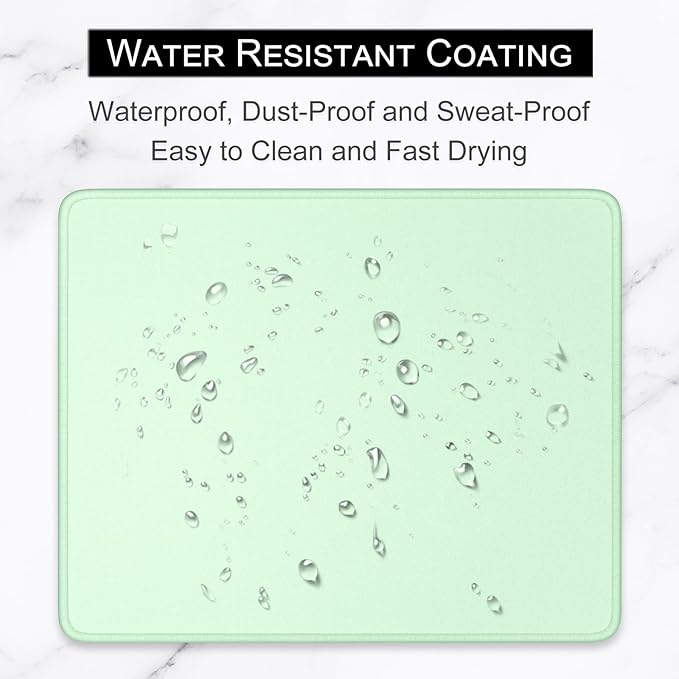 Hsurbtra Mouse Pad, Premium-Textured Square Mousepad 10.2 x 8.3 Inch, Stitched Edge Anti-Slip Waterproof Rubber Pretty Cute Computer Mat for Office Gaming Laptop Women Kids Lake Green