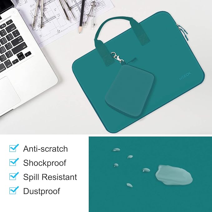 Hseok Laptop Sleeve 13.3-14 inch Case with Small Pouch, Neoprene Computer Bag Compatible with MacBook Neo/Pro 14 M5/M4/M3/M2/M1, Mac Air/Pro 13.3, XPS 14 and Most 13-14 inch Notebooks,D02E01