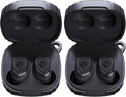 Raycon Impact Earbuds Military-Grade Impact Resistant, IP67 Bluetooth Earbuds with Stereo Sound, 90 Hours of Battery Life, Active Noise Cancellation (Black) (Pack of 2)
