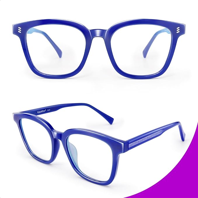 VISOONE Square Blue Light Blocking Glasses TR90 Anti Glare Computer Gaming for Women Men NOE