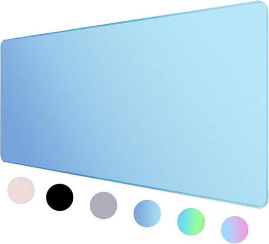Bloss Blue Desk Mat, Non-Slip Desk Pad Mat Protector, Large Mouse Pad for Keyboard and Mouse, Mousepad with Stitched Edges, Keyboard Pad for Gamer, Office(35.4×15.7 Inches)