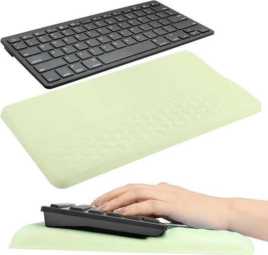 Keyboard Wrist Rest with Ergonomic Height - Computer Keyboard Stand & Soft Cushioned Pad for Wrist Pain Relief - Non-Slip Typing Support for Office, Gaming & Home(Green)
