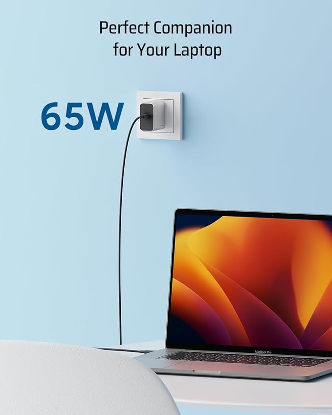 CUKTECH 65W USB C Charger+65W 20000mAh Power Bank Combo, One-Port Compact and Foldable Fast Charger Block, Fast Charging Battery Pack for iPhone 16/15, Samsung Galaxy, Google Pixel, and More