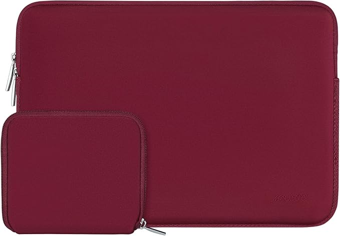 MOSISO Laptop Case 13.3 inch, 13-13.3 inch Laptop Sleeve Bag Compatible with MacBook Air/Pro 13/Pro 14 M5 M4 M3 M2 M1, HP Dell ASUS Lenovo, Neoprene Computer Sleeve Bag with Small Case, Red