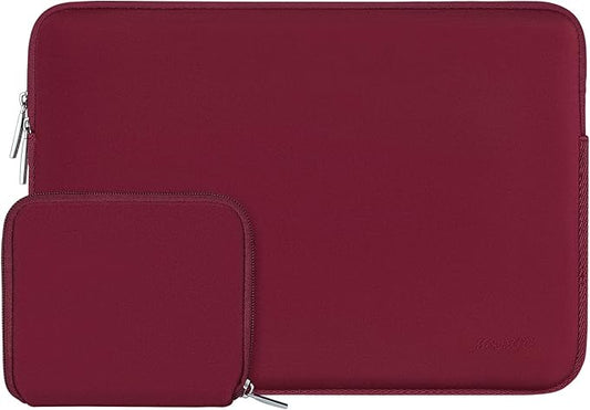 MOSISO Laptop Case 13.3 inch, 13-13.3 inch Laptop Sleeve Bag Compatible with MacBook Air/Pro 13/Pro 14 M5 M4 M3 M2 M1, HP Dell ASUS Lenovo, Neoprene Computer Sleeve Bag with Small Case, Red