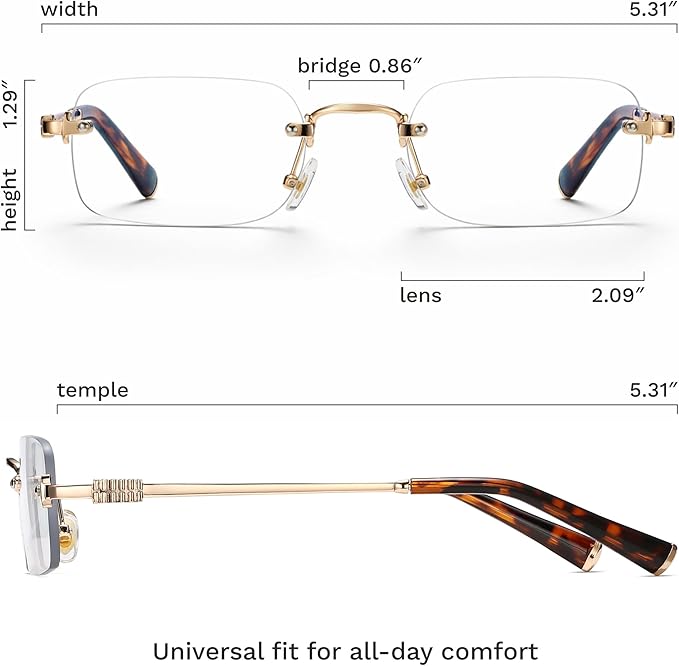 livho Blue Light Blocking Glasses for Women, Lightweight Metal Frame Computer Glasses, Anti Eye Strain, UV Protection