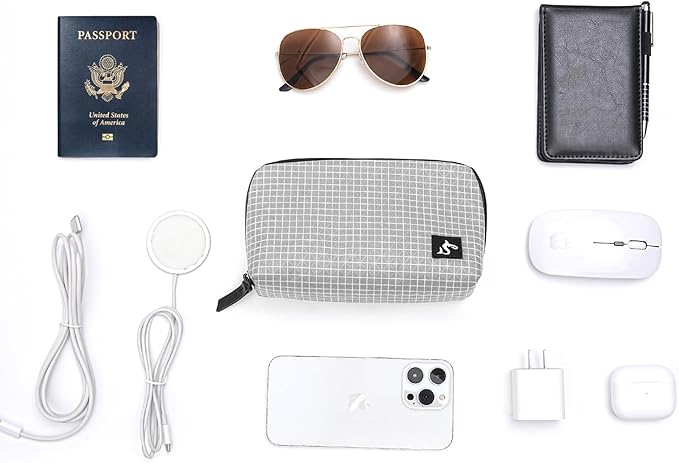 SIMTOP Cord Organizer Travel Small Tech Bag Pouch Case for Cords, Charger, Hard Drive, Power Bank ?€? Water-Resistant Electronics Organizer, Small Portable Gadget Case for Travel