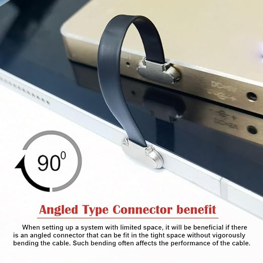chenyang USB C Short Flat Cable USB 2.0 Type C Dual 90 Degree Angled PD 65W Fast Charge Data Extension 75MM Cable