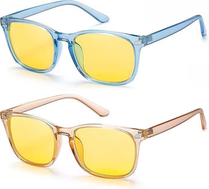 Polarized Sunglasses for Women Men, Night Driving Glasses Anti Glare Yellow Lens UV 400 for Day Night Use