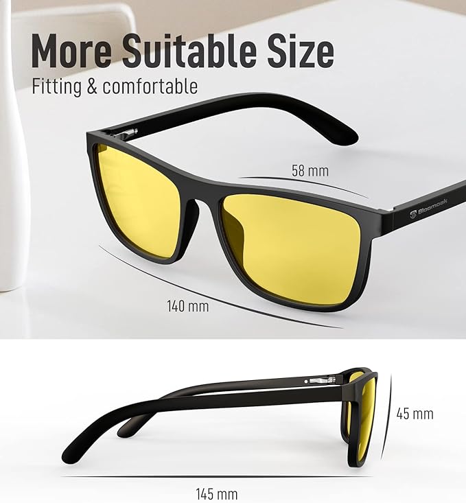Bloomoak 100% Red Lens Blue Green Light Blocking Glasses- Dual AR Coatings Sleep Glasses Before Bed - Anti Glare, Fatigue