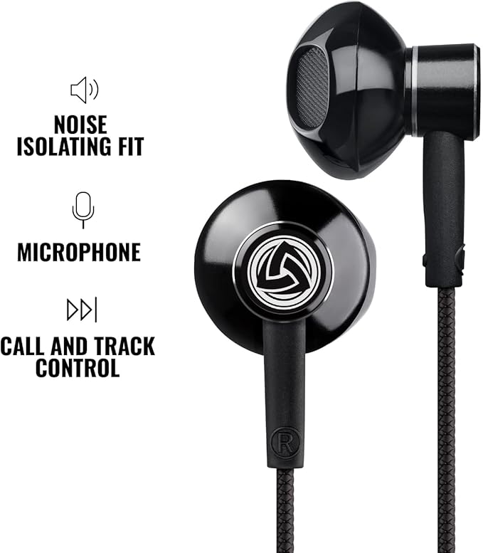 LUDOS SPECTA Wired Earbuds in-Ear Headphones, 5 Years Warranty, Earphones with Microphone for Clear Calls, Noise Isolating, for iPhone, iPad, Samsung, Laptop, School Students, Kids, Women, Small Ears