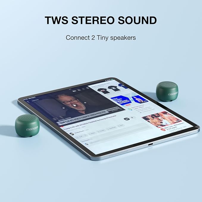 Mini Bluetooth Speaker Wireless Tiny Speakers with Built in Mic,TWS Portable for Travel Party Gift Outdoor Laptop (Green)