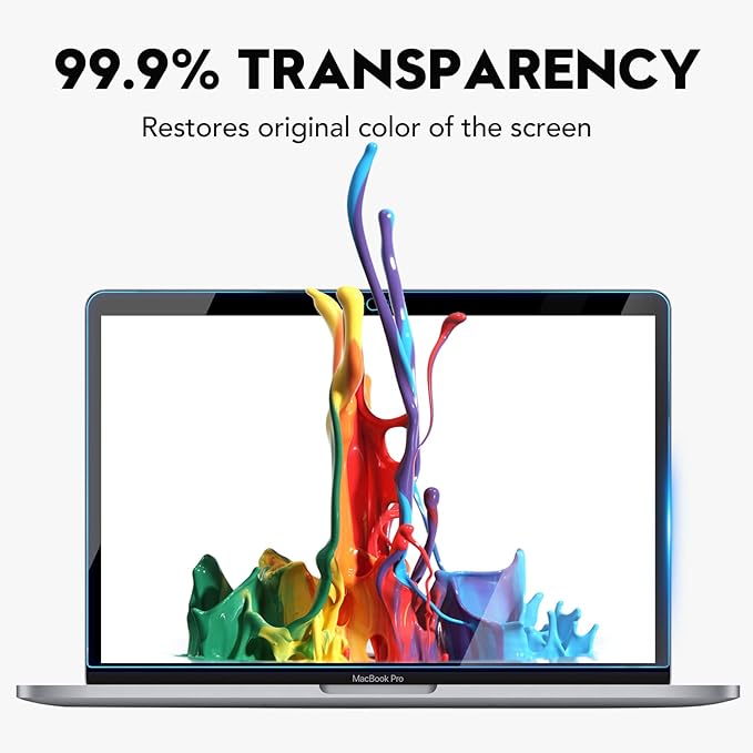 9H Hardness Tempered Glass Screen Protector for MacBook Pro 13 inch (M1/M2 2016-2022)/ MacBook Air 13 inch (M1 2018-2021), Bubble Free, Ultra Thin HD Transparency, Anti Scratch