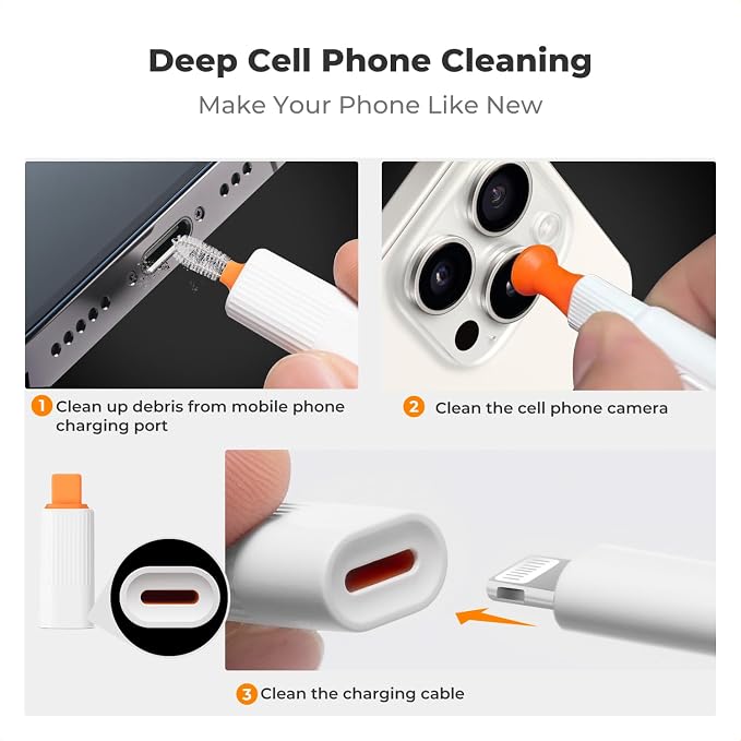 K&F Concept 25-in-1 Keyboard Cleaning Kit Laptop Cleaner - Multifunction Electronic Specialized Accessories Cleaner Set for iPhone AirPods MacBook iPad, Camera PC Monitor Earbud TV Tablet Screens - Image 3