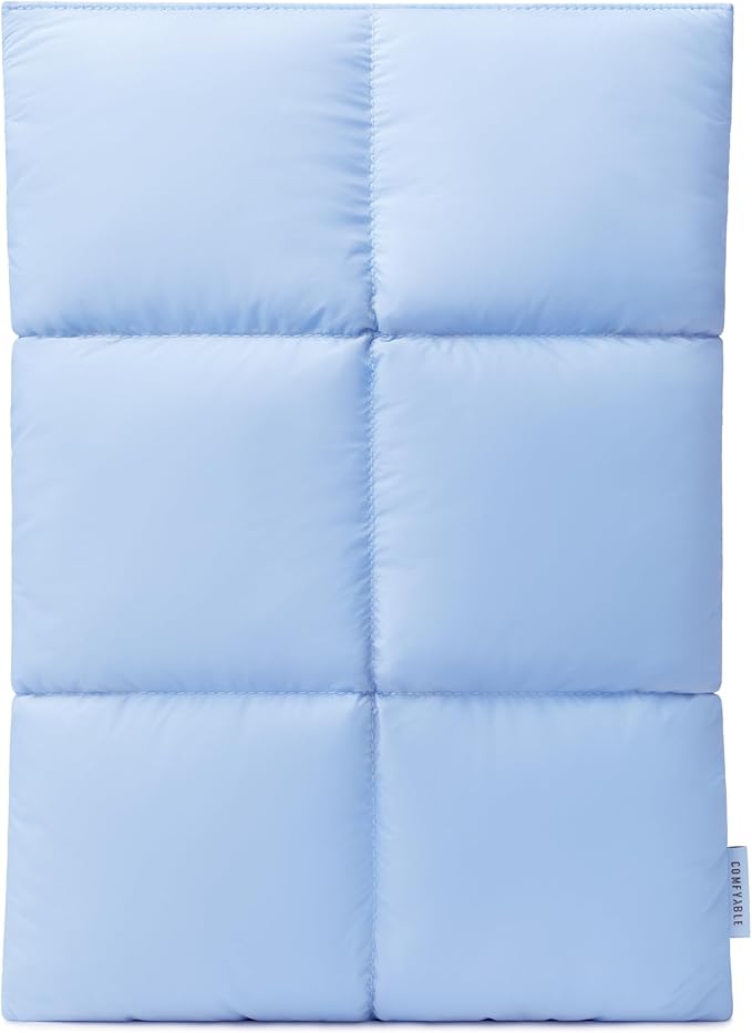 Comfyable Puffy Laptop Sleeve 13 Inch 14 Inch, Quilted Puffer Laptop Carrying Case, Pillow Case Compatible with MacBook Air M4 2025 M3 M2 M1, MacBook Pro M5 M4 Pro/Max, Light Blue