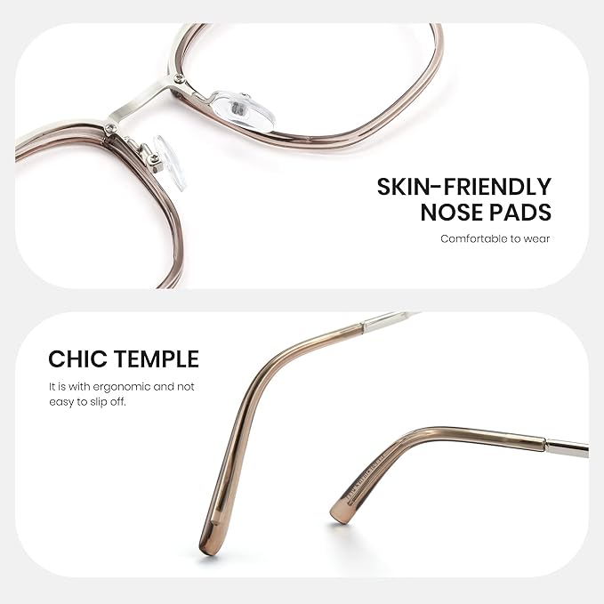 Cyxus Blue Light Glasses for Woman, Stylish Cat Eye Blue Light Blocking Computer Glasses for Working, Laptop and Screen Use