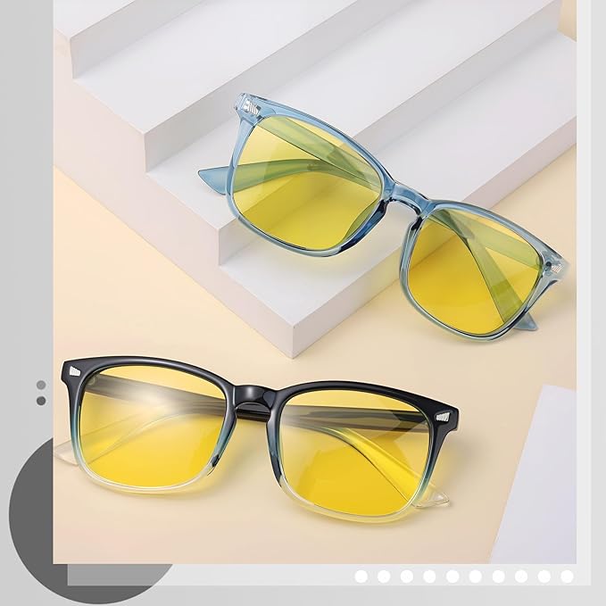 Polarized Sunglasses for Women Men, Night Driving Glasses Anti Glare Yellow Lens UV 400 for Day Night Use