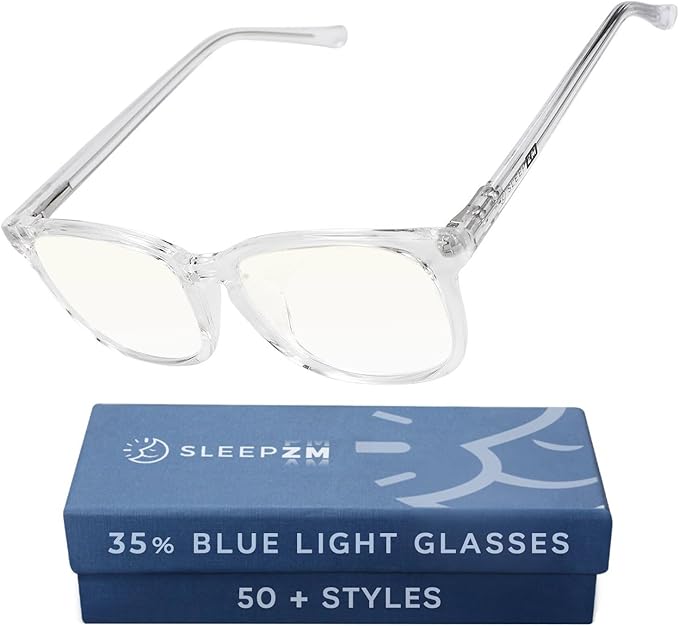 Sleep ZM Blue Light Blocking & Light Sensitivity Glasses - 8 Lens Types for Comfort, Relaxation, Sleep & Relief - 50+ Styles