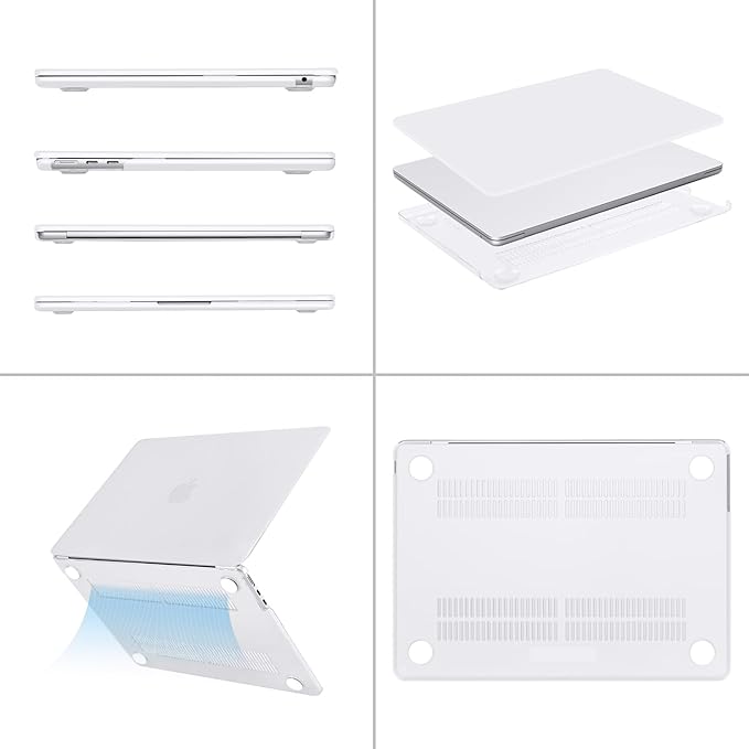 MOSISO Compatible with MacBook Air 13 inch Case M5 2026 M4 2025 M3 M2 2024-2022 A3449 A3240 A3113 A2681,Hard Shell&Keyboard Cover&Screen Film&Pouch for MacBook Air 13.6 inch Case, White