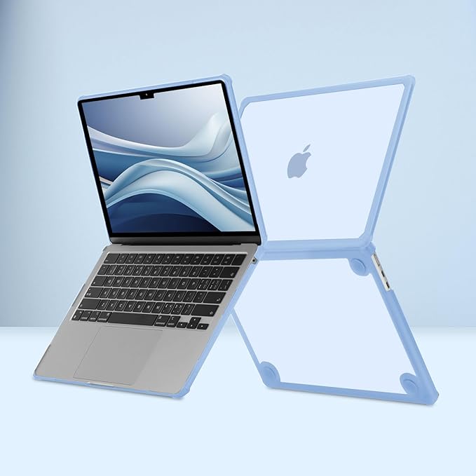 MOSISO Compatible with MacBook Air 13 inch Case M5 2026 M4 2025 M3 M2 2024-2022 A3449 A3240 A3113 A2681,3 in 1 Kit Crack-Resistant Heavy Duty Protective Plastic Hard Case with TPU Bumper, Air Blue
