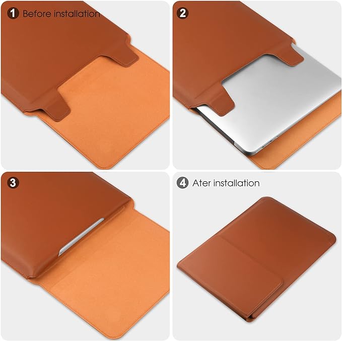 HoYiXi 13 Inch Laptop Sleeve Case Bag Compatible with MacBook Neo 2026/MacBook Air 13 M1 M2 2022-2018/MacBook Pro 13 M2 2022-2016/Surface Pro 8 2021/Surface Go 3 13-13.6'' Dell HP ASUS Acer PC, Brown