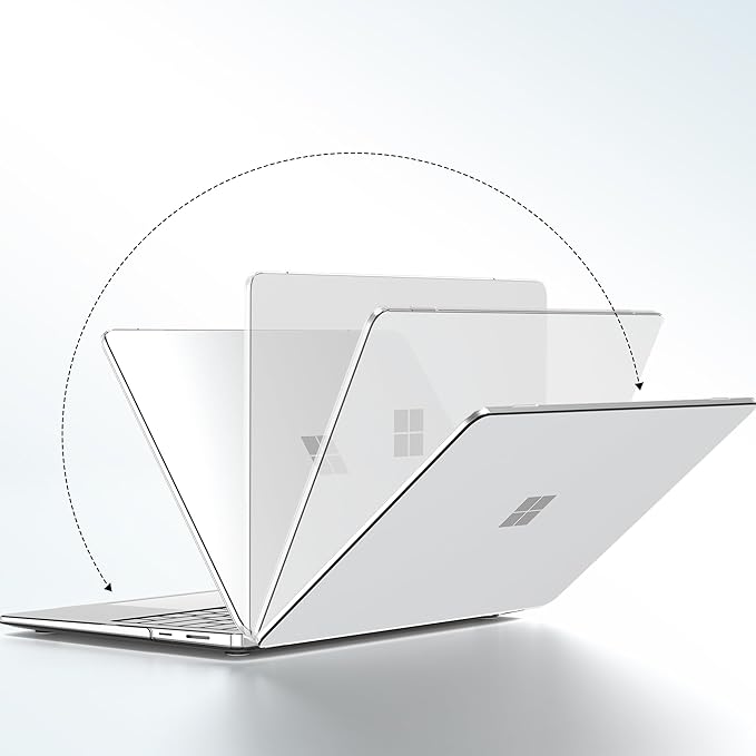 G JGOO Case for Microsoft Surface Laptop 15 inch Touchscreen Copilot + PC 2024 (7th Edition) Model 2037, Protective Plastic Hard Shell Case with Keyboard Cover & Screen Protector, Crystal Clear