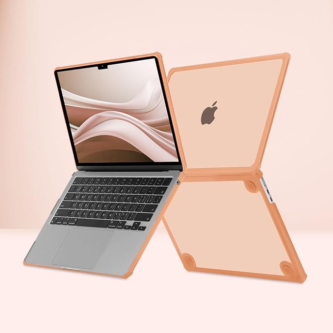 MOSISO Compatible with MacBook Air 13 inch Case M5 2026 M4 2025 M3 M2 2024-2022 A3449 A3240 A3113 A2681,3 in 1 Kit Crack-Resistant Heavy Duty Protective Plastic Hard Case with TPU Bumper,Cosmic Orange