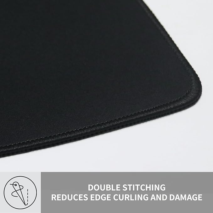 Bloss Desk Mat, Non-Slip Desk Pad Mat Protector, Large Desk Pad for Keyboard and Mouse, Black Desk Mousepad with Stitched Edges, Keyboard Pad for Game, Office(31.5×11.8 Inches)