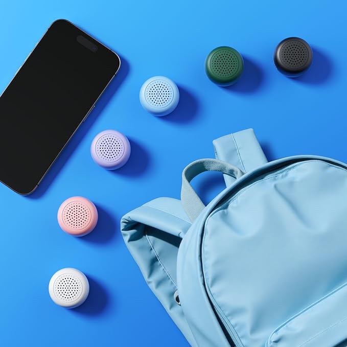 Mini Bluetooth Speaker - Small Size but Great Sound Quality,with Built in Mic,TWS Pairing Portable Speaker for Home/Outdoor/Travel, Smartphone, Laptop (White)