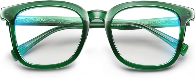 VISOONE Square Blue Light Blocking Glasses TR90 Anti Glare Computer Gaming for Women Men NOE