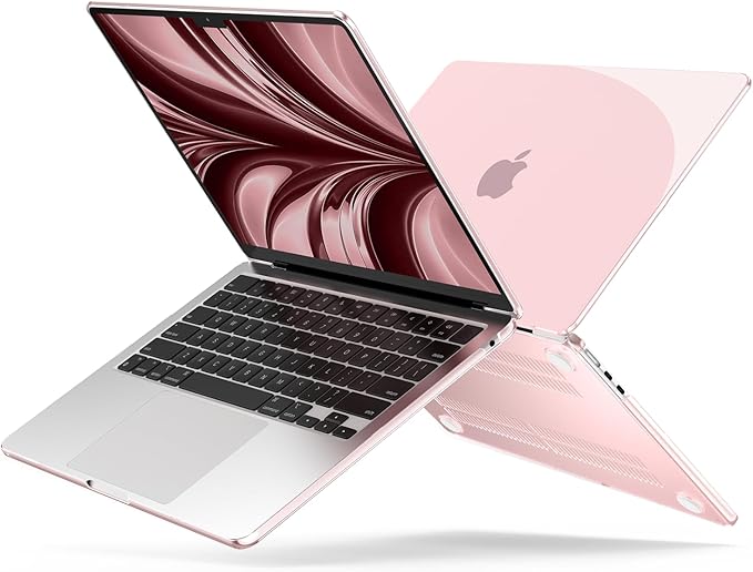 B BELK Compatible with MacBook Air 13 inch Case M5 2026 2025 2024-2022 M4 M3 M2 A3449 A3240 A3113 A2681, Plastic Hard Shell+Keyboard Cover+Screen Protector for MacBook Air 13.6 inch Case, Rose Pink