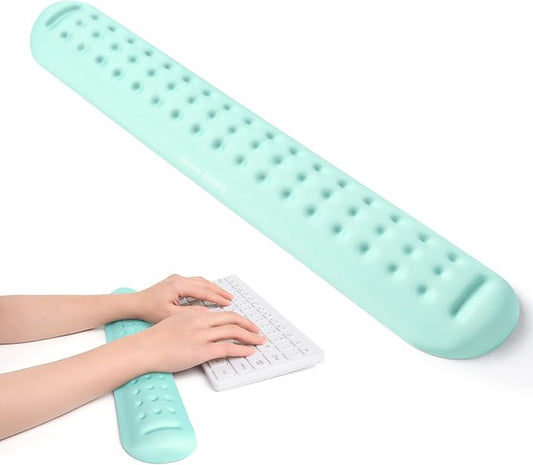 UnivoColors Turquoise Green Superfine Memory Foam Keyboard Wrist Rest Soft Gel Ergonomic Wrist Support Pad for Computer, Laptop, Office, Gaming, Typing