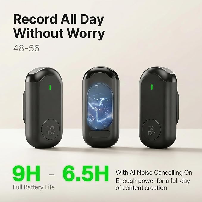 Wireless Lavalier Microphone for iPhone Android, Magnetic Mini Mic for Video Recording Live Stream, 2-in-1 Plug & Play Lapel Professional Mic for YouTube TikTok Vlog (2TX+1RX)