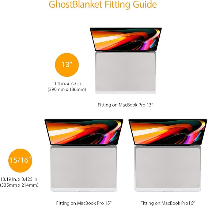 UPPERCASE GhostBlanket Screen Keyboard Imprint Protection Microfiber Liner and Cleaning Cloth 13" Compatible with MacBook Pro 13"/14", MacBook Air 13"/15", MacBook Neo 13"