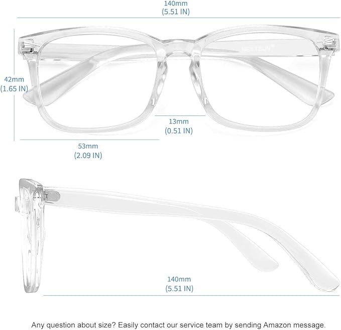 MEETSUN Blue Light Blocking Glasses, Anti Eye Strain Headache (Sleep Better),Computer Reading Glasses UV400 Transparent Lens (Black+Leopard+Clear, 53)