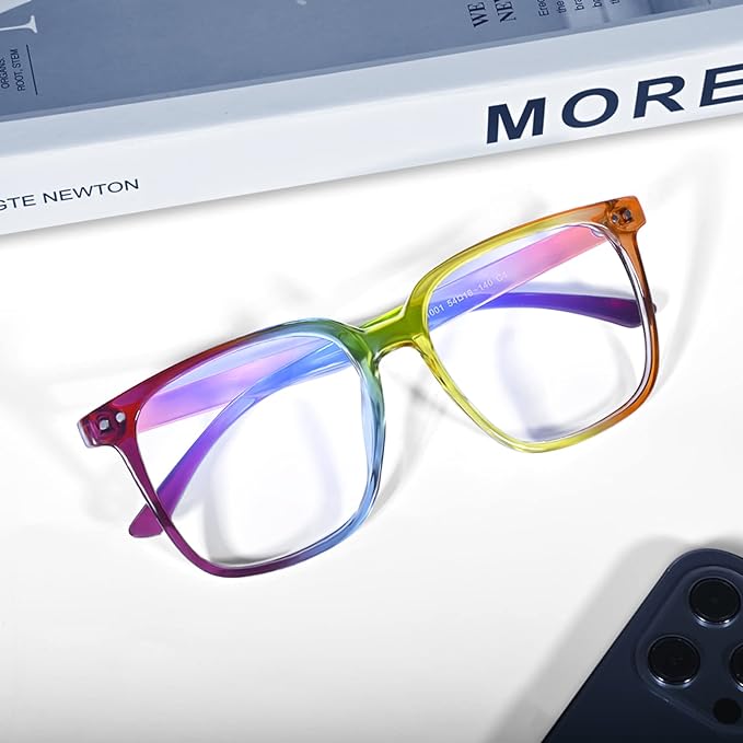 Oversized Square Blue Light Blocking Glasses for Women and Men - Gaming & Computer Anti-Fatigue