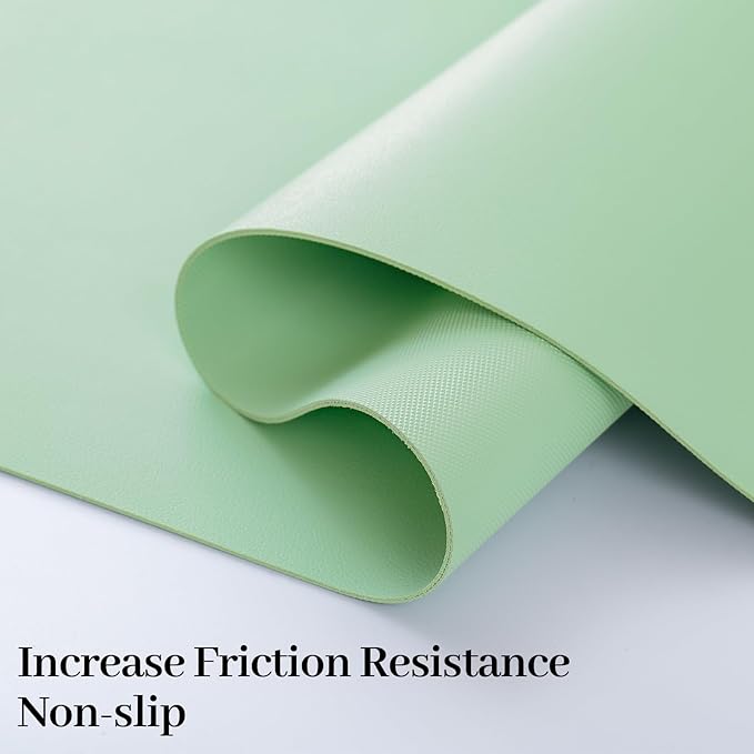 Desk Pad Mat, Leather Green Desk Mat for Desktop, Computer Desk Mouse Pad Non-Slip, Waterproof Keyboard Mat Green Desk Accessories for Office/Home, 31.5" x 15.7"