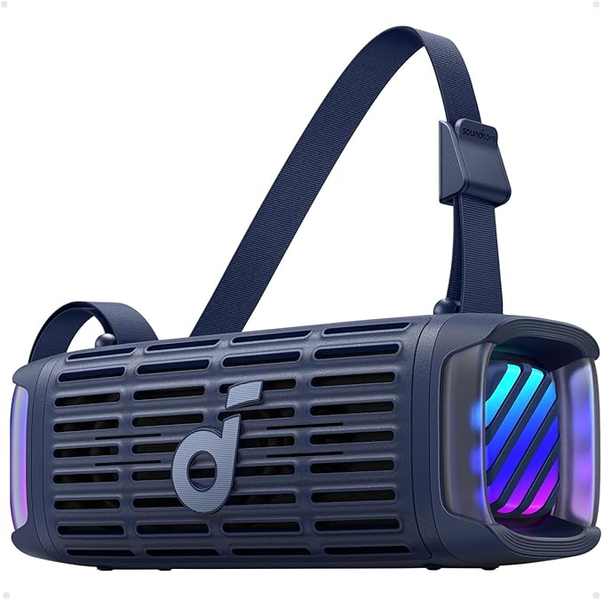 Soundcore Boom 3i by Anker, Compact Outdoor Speaker, IP68 Waterproof, Floating Playback, Saltwater-Resistant, BassUp 2.0, 50W Portable Speaker, Bluetooth 5.3, 16H, TWS, Kayak/Fishing/Camping-Blue