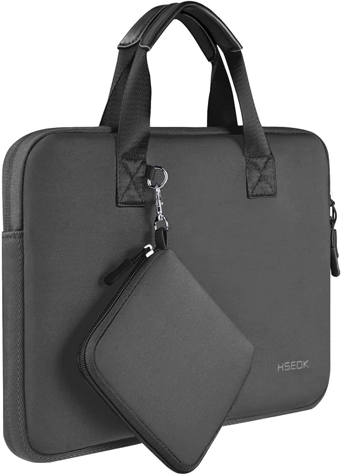 Hseok Laptop Sleeve 13.3-14 inch Case with Small Pouch, Neoprene Computer Bag Compatible with MacBook Neo/Pro 14 M5/M4/M3/M2/M1, Mac Air/Pro 13.3, XPS 14 and Most 13-14 inch Notebooks,D02G01