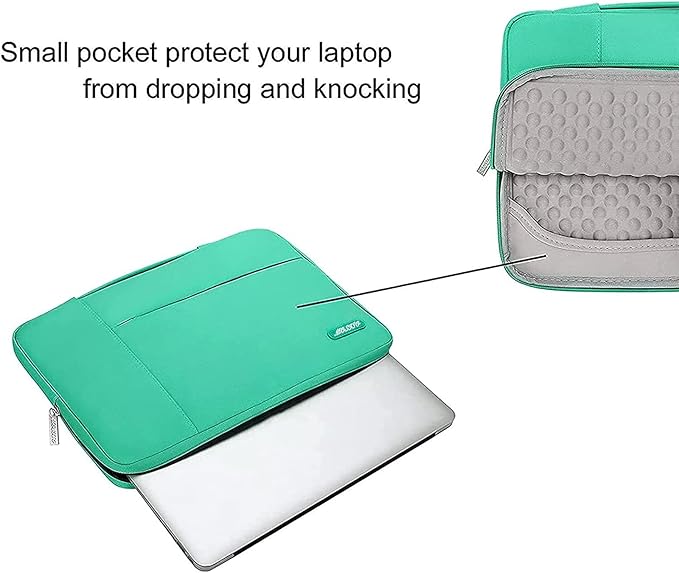 MOSISO Laptop Case 13.3 inch, 13-13.3 inch Laptop Sleeve with Handle Compatible with MacBook Air/Pro 13/Pro 14 M5 M4 M3 M2 M1,HP Dell ASUS Lenovo, Polyester Multifunctional Computer Bag, Biscay Green