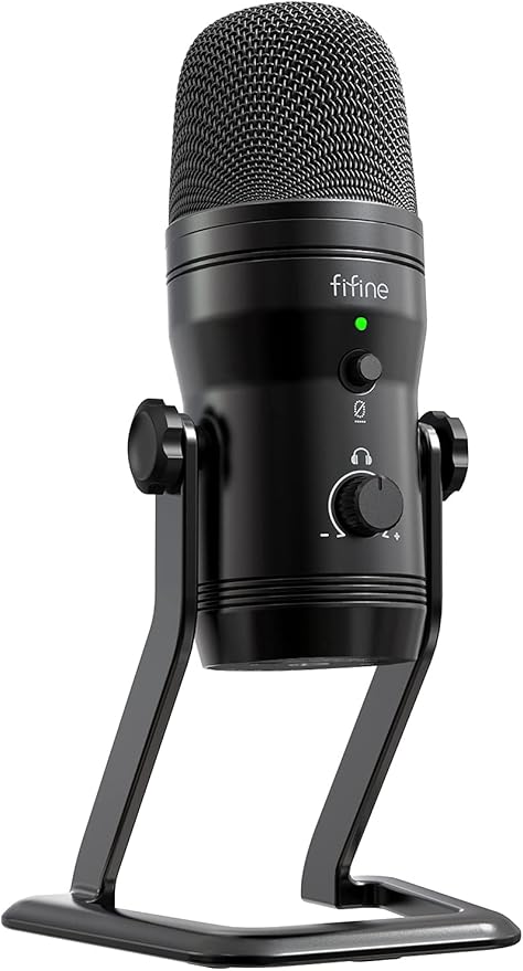 FIFINE USB Studio Recording Microphone Computer Podcast Mic for PC, PS4, Mac with Mute Button & Monitor Headphone Jack, Four Pickup Patterns for Vocals YouTube Streaming Gaming ASMR Zoom-Class (K690)