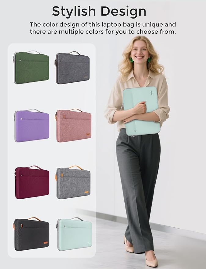DOMISO 15.6 inch Laptop Case Sleeve Protective Cover Compatible with 16 inch MacBook Pro M4 M3 M2/Pro Max,15.6-16 inch HP Dell ASUS Lenovo Chromebook,Waterproof Computer Cases Bag,Mint Green