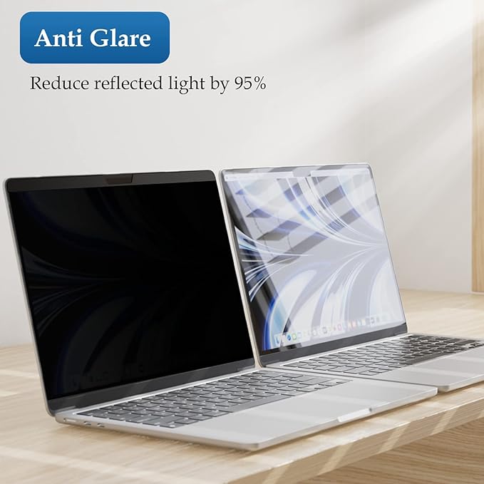 Magnetic Privacy Screen Designed for MacBook Pro 13 Inch (2016-2022, M1,M2) & MacBook Air 13In (2018-2021, M1), Removable Matte Anti Glare Blue Light Filter HD Clarity 13.3" Mac Laptop Private Shield